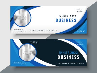 set of two professional corporate business banners design